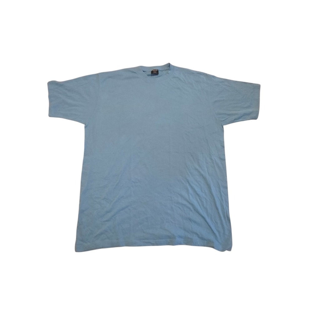 Vintage Y2K Up Town Tees T-Shirt Solid Light Blue Hip Hop Streetwear 4XL NEW